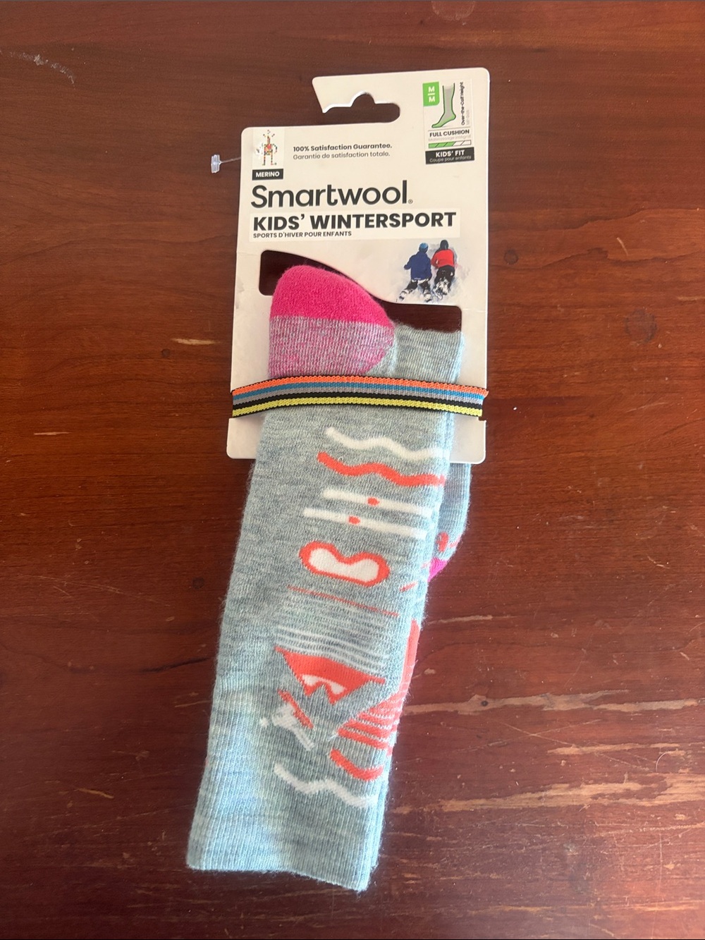 Smartwool Kids Wintersport Light Blue and Pink Performance Socks